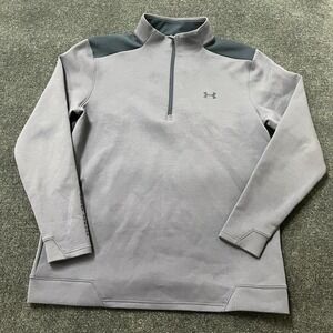Under Armour‎ Sweater Mens Large Gray Golf 1/4 Zip Pullover Colorblock Top